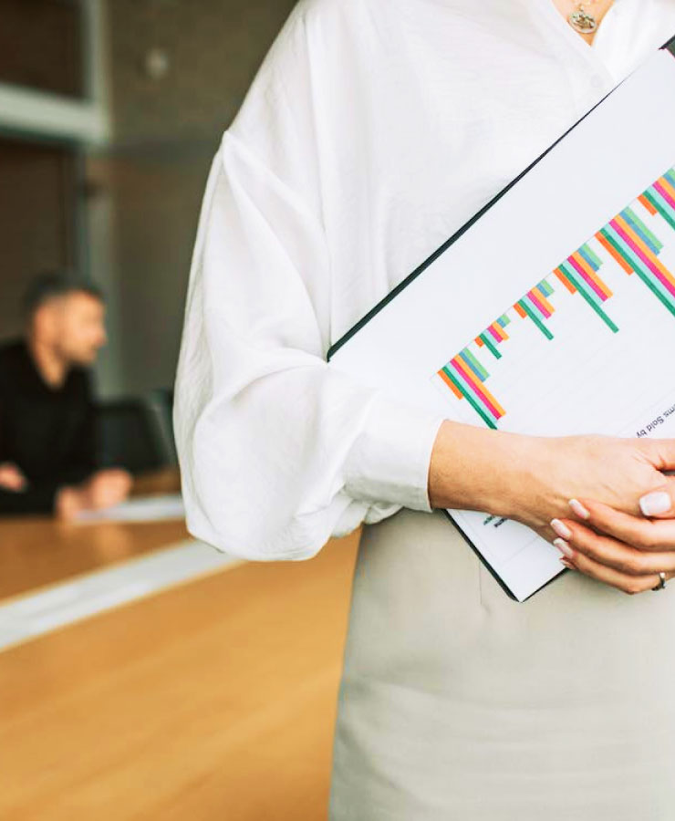 Woman Holding Chart